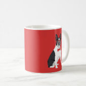 Mug Hippie Boston Terrier avec les verres et la (Devant droit)