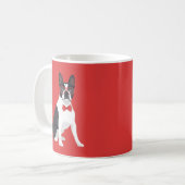 Mug Hippie Boston Terrier avec les verres et la (Devant gauche)