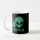 Mug Hippie de la paix Alien Ufo (Gauche)