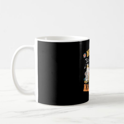 Mug Hippie Halloween rétro Fantôme Citrouille (Gauche)