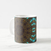 Mug Hippie psychédélique bleu or et rouge foncé (Devant gauche)