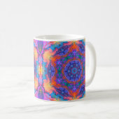 Mug Hippie psychédélique bleu orange et rose (Devant droit)