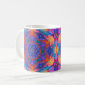 Mug Hippie psychédélique bleu orange et rose (Devant gauche)