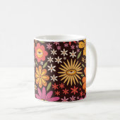 Mug Hippie Psychédélique les années 70 Fleurs Super Mo (Devant droit)