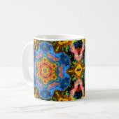 Mug Hippie psychédélique orange bleu et jaune (Devant gauche)