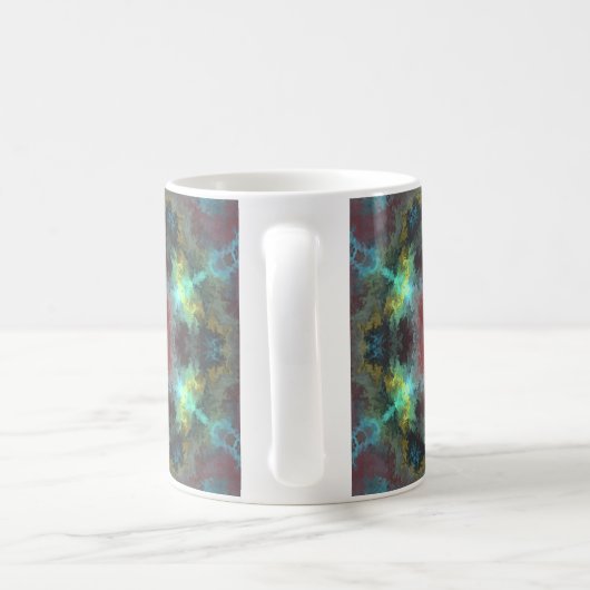Mug Hippie psychédélique rouge bleu et jaune (Poignée)