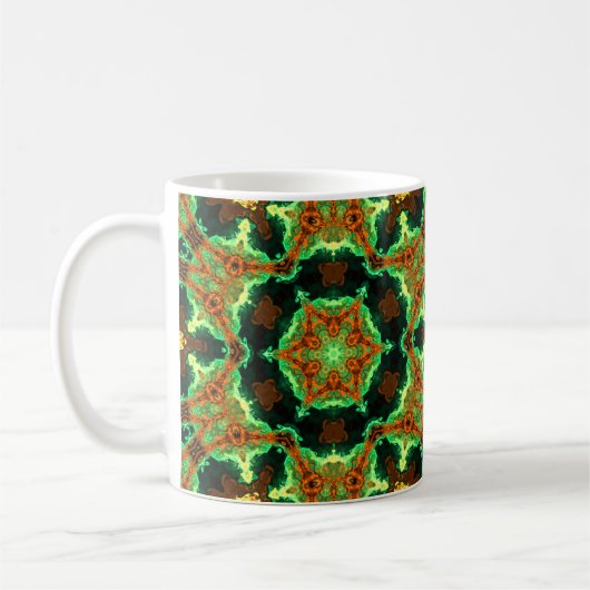 Mug Hippie psychédélique verte et orange (Gauche)