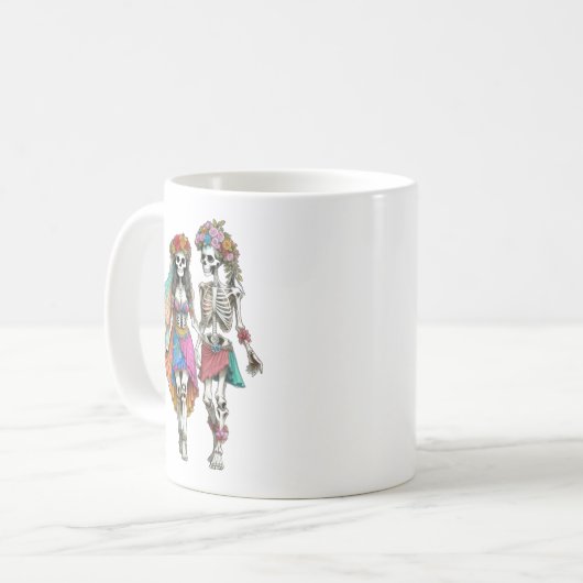 Mug Hippie Skeleton Couple (Devant gauche)