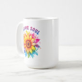 Mug Hippie Soul Rainbow Sunflower Vibes sauvages (Devant gauche)