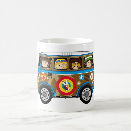 Mug Hippie Van de paix d'années '60 de bande dessinée (Centre)
