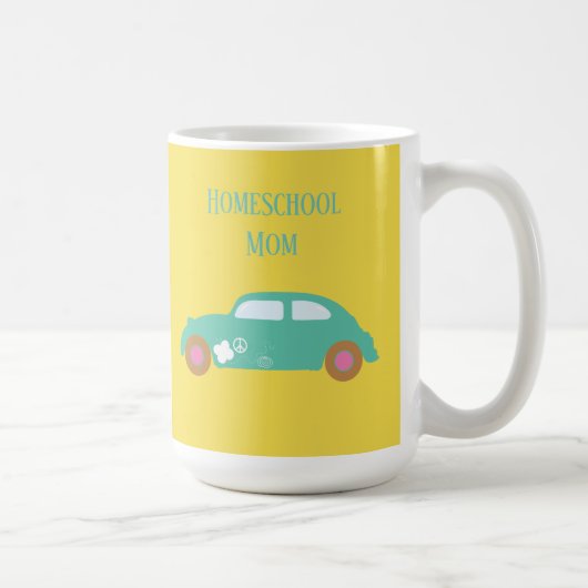 Mug Hippie voiture maison mère école (Droite)