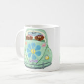 Mug Hippies de teckel dans leur mobile d'amour de (Devant gauche)