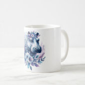 Mug Hippo Aquarelle Art Floral (Devant droit)
