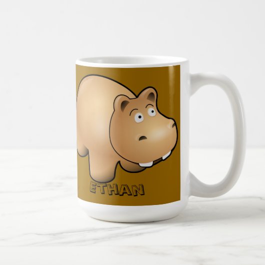 Mug Hippo de l'enfant personnalisé (Droite)
