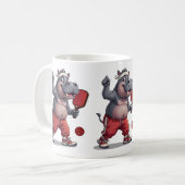 Mug Hippo Jouer Pickleball, Funny Hippopotamus (Devant gauche)