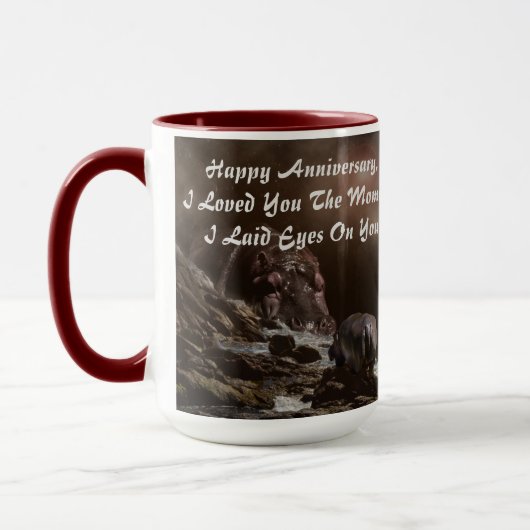 Mug Hippo Joyeux Anniversaire Design, (Gauche)