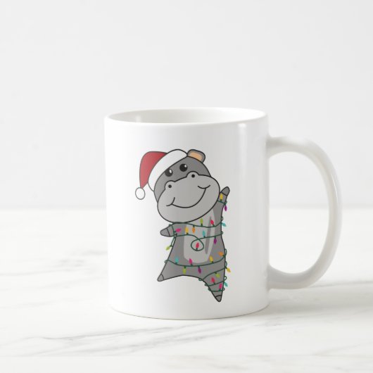 Mug Hippo Merry Christmas Winter Animals Hippos Adult (Droite)