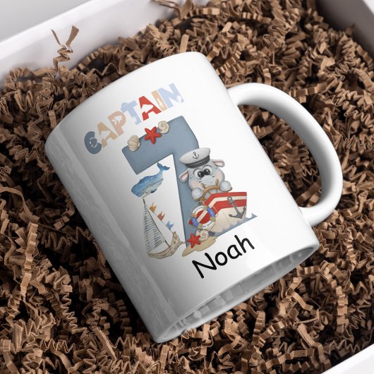 Mug Hippo nautique Personnalisé 7e anniversaire Capita