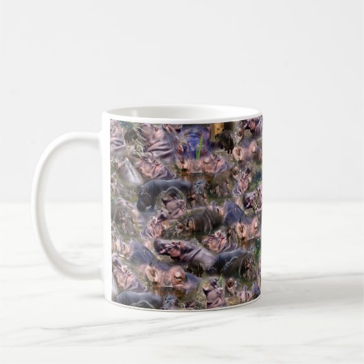 Mug Hippo Picture Collarge, (Gauche)