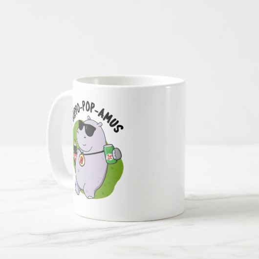 Mug Hippo-pop-amus Funny Hippo Soda Pop Pun (Devant gauche)