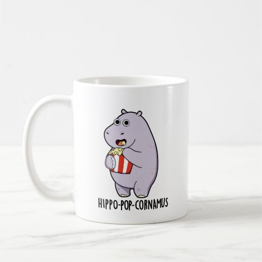 Mug Hippo-pop-cornemus Funny Hippo Pun (Gauche)