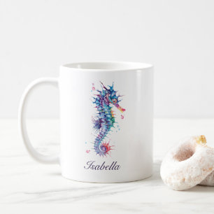 Mug Hippocampe à l'aquarelle élégant