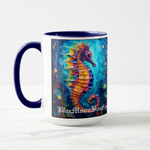 Mug Hippocampe en verre coloré