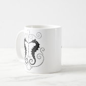 Mug Hippocampes noirs vintages (Devant gauche)