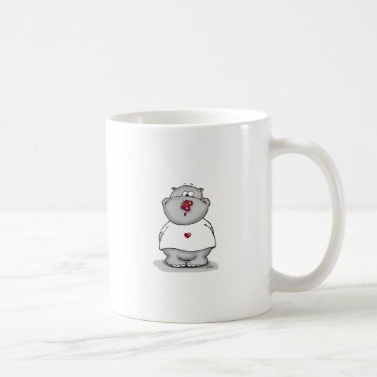 Mug Hippopotame avec le papillon sur son nez (Droite)