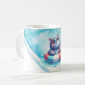 Mug Hippopotame dans la piscine avec un nom (Devant gauche)