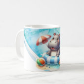 Mug Hippopotame dans la piscine avec un nom (Devant gauche)