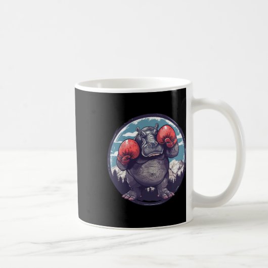 Mug Hippopotame de boxe avec gants de boxe Kickboxing (Droite)