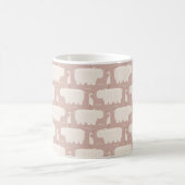 Mug Hippopotame et oiseau - rose - nurserie (Centre)