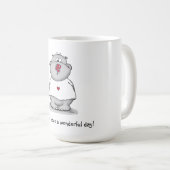 Mug Hippopotame mignon avec le papillon - ayez un beau (Devant droit)