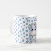 Mug Hippopotame mignon avec nom de bébé pois bleus (Devant gauche)