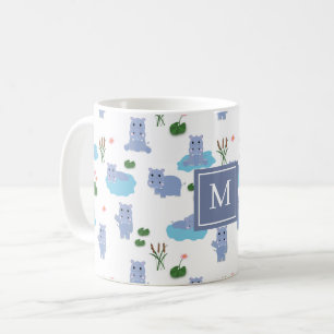 Mug Hippopotame Mignon Monogramme Initiale