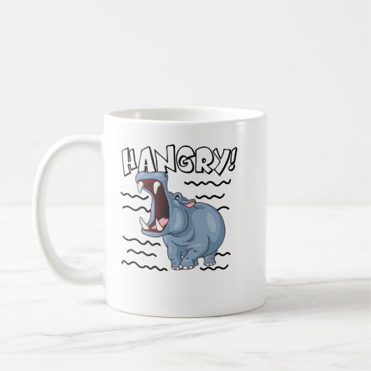 Mug Hippopotamus drôle Hippopotamus Hangry mignon Hipp (Gauche)