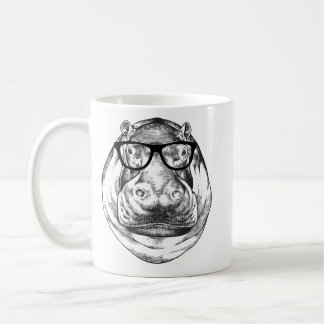 Mug Hippopotamus Hippo Lunettes Nerdy Hippopotamus 78 