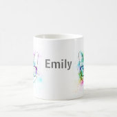 Mug hipster chat aquarelle splash pour personnaliser (Centre)