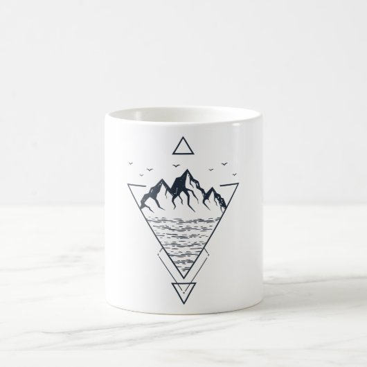 Mug Hipster des Monts Nature Géométriques Modernes (Centre)