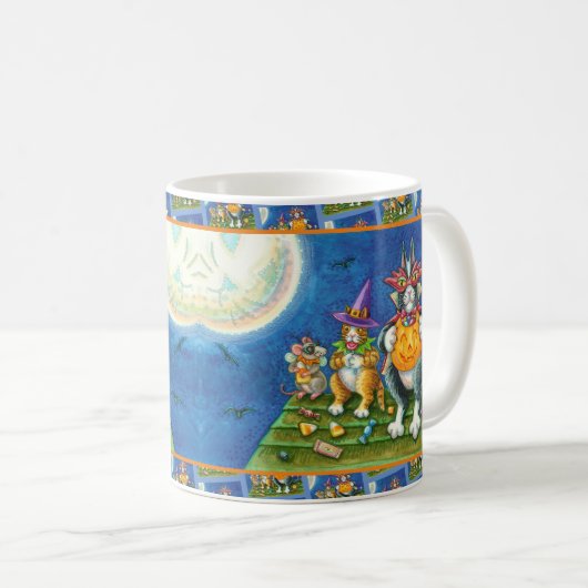 MUG HISS N'FITZ CHATS, TRICK OU TRAITER FUNNY HALLOWEE (Devant droit)