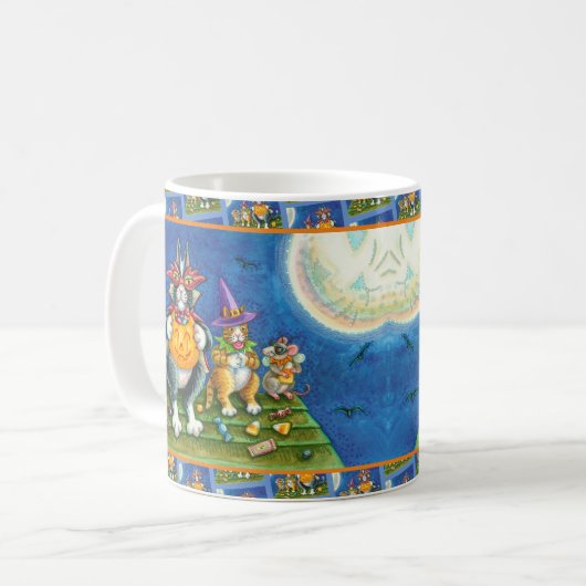 MUG HISS N'FITZ CHATS, TRICK OU TRAITER FUNNY HALLOWEE (Devant gauche)