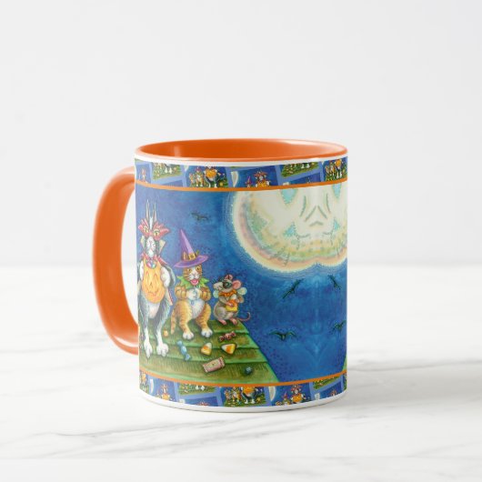 MUG HISS N'FITZ CHATS, TRICK OU TRAITER FUNNY HALLOWEE (Devant gauche)