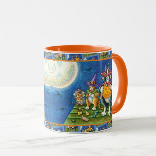 MUG HISS N'FITZ CHATS, TRICK OU TRAITER FUNNY HALLOWEE (Devant droit)
