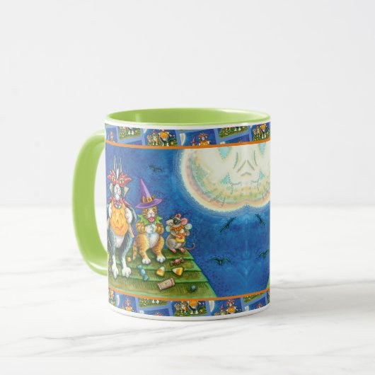 MUG HISS N'FITZ CHATS, TRICK OU TRAITER FUNNY HALLOWEE (Devant gauche)