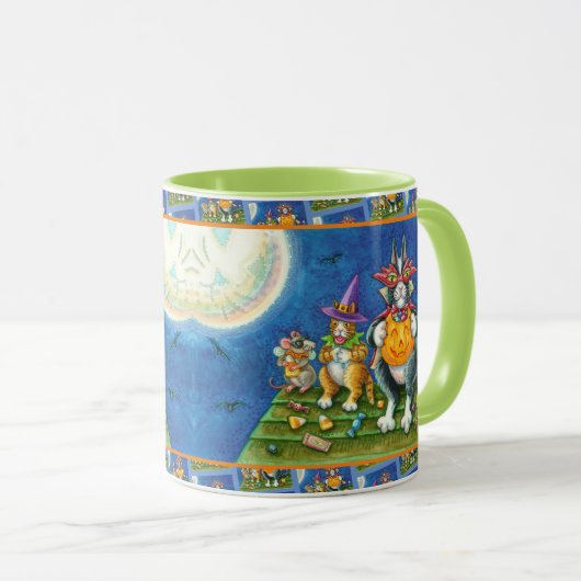 MUG HISS N'FITZ CHATS, TRICK OU TRAITER FUNNY HALLOWEE (Devant droit)