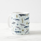 Mug Histoire de baleine Aquarelle moderne (Devant gauche)