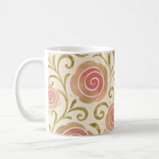 Mug Histoire de conte de fées rose et or Roses de prin (Gauche)
