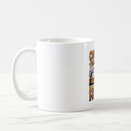 Mug Histoire de costume d'Halloween Typographie de cim (Gauche)