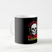 Mug Histoire de crâne de Halloween effrayant et flippa (Devant gauche)